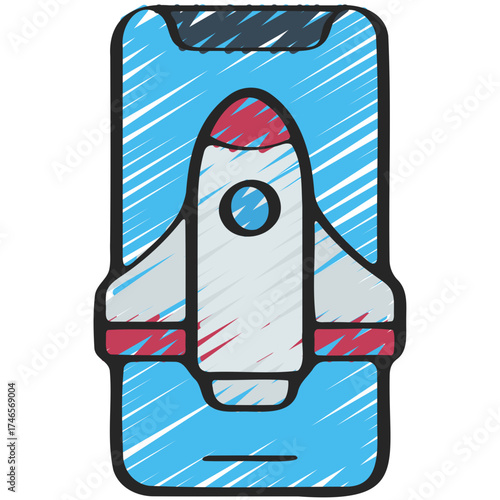 Rocket Ship Mobile Icon