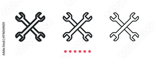 Wrench icon. Thin line icon vector