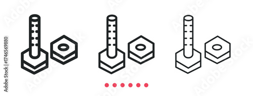Screw icon. Thin line icon vector