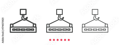 Crane icon. Thin line icon vector