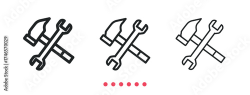 Tools icon. Thin line icon vector