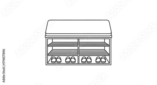 minimal shoe rack and slipper setup