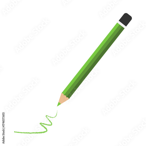 Color Pencil Drawing Scribble – Flat Vector Illustration