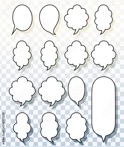 Vector Vertical Speech Bubbles And Comic Balloons For Storytelling