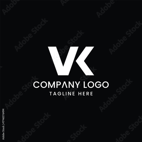 Initial Letter VK logo Design Outstanding Creative Modern Symbol  Sign