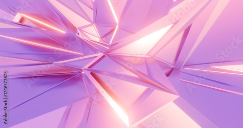 Abstract pink background geometric pattern of design 3d render