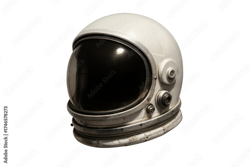 Fototapeta premium Vintage astronaut helmet for space exploration concept