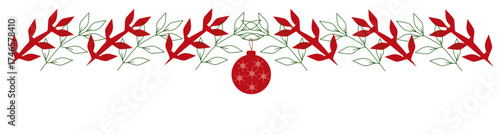 Design ornamentale per Natale con elementi botanici