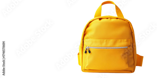 Yellow backpack icon illustration with transparent background graphic