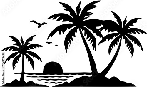 silhouettes of palm trees