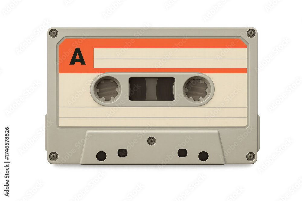 Fototapeta premium Retro audio compact cassette tape with blank label