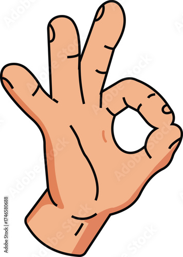 Hand Gesture Illustration A Symbol of Approval and Understanding conveying positive feedback agreement with an