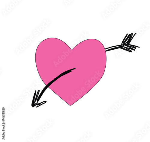 love and arrow hand drawing.eps