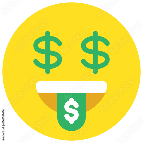Greedy Emoji Face Icon