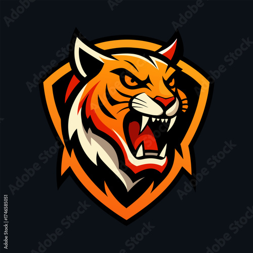 Roaring Tiger Mascot Logo – Bold Esport Style Vector Illustration