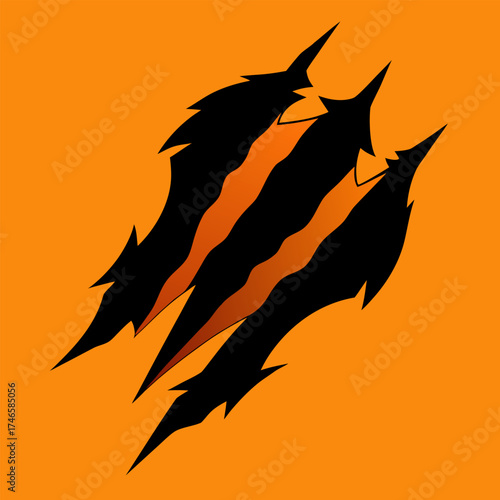 Tiger Claw Marks Tearing Background – Metallic Texture Scratch Effect Vector