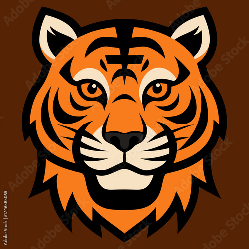 Motivational Tiger Poster – “Stay Strong” Typography with Fierce Tiger Face, Inspirational Vector Art