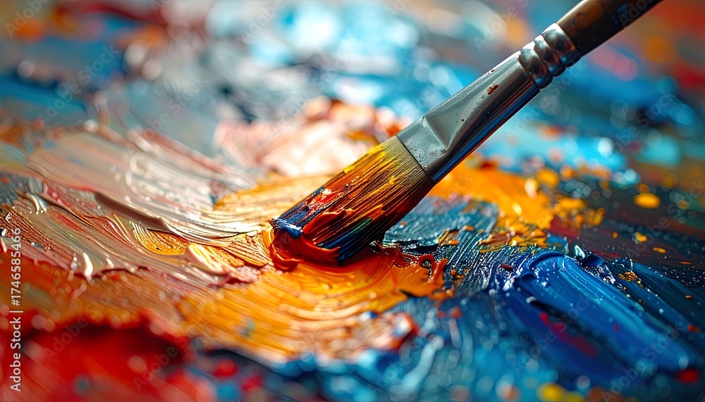 Fototapeta premium Vibrant oil paint brushstroke