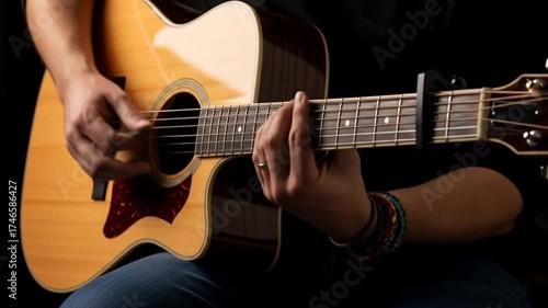 tocando la guitarra