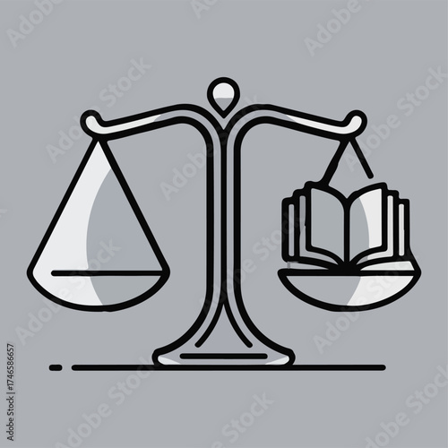Balance Scale Icon – Law, Justice, Equality, and Fairness Symbol Vector
