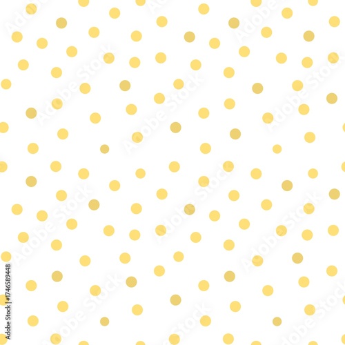 Wallpaper Mural Yellow confetti pattern background. Bright yellow dots scattered on white create a festive seamless design perfect for birthday, celebration, and party decorations.  Torontodigital.ca