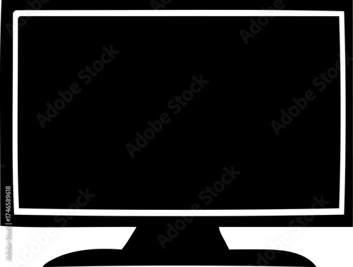Computer monitor silhouette vector illustration