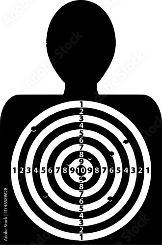 Human silhouette shooting target vector illustration