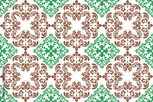 Damask seamless pattern wallpaper seamless texture vector decoration design ornament illustration floral art paper fabric ornament retro style backdrop textile
