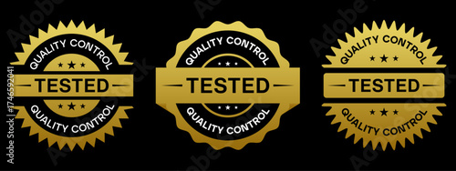 Gold Black Quality Control Tested Badge Seal Label Design