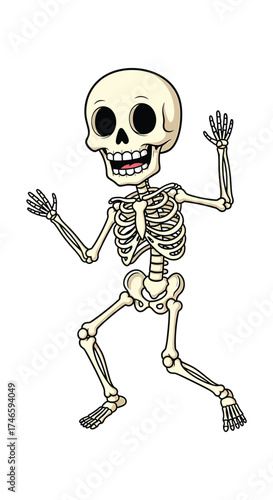 Dancing skeleton wearing a jack o lantern as pants for halloween