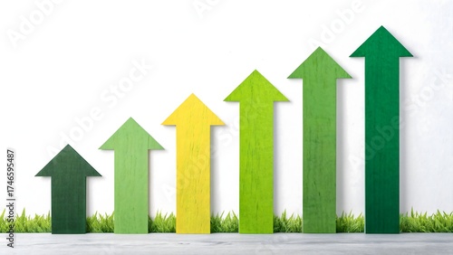 Green Gradient Arrows — Growth and Progress Concept