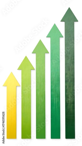 Green Gradient Arrows — Growth and Progress Concept