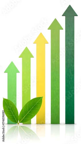 Green Gradient Arrows — Growth and Progress Concept