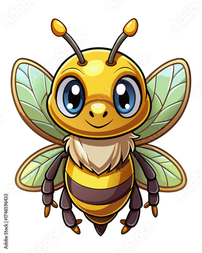 Bee, cute God, real print Style, white background