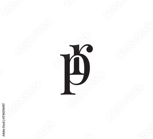 Elegant Serif Monogram Logo with Overlapping Initial Letters – Vintage and Modern Branding Design pr
