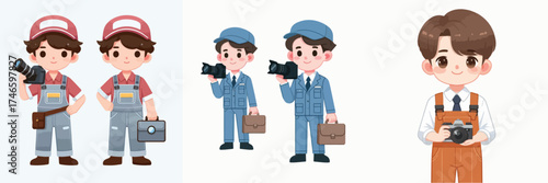 Cute young man wearing work 