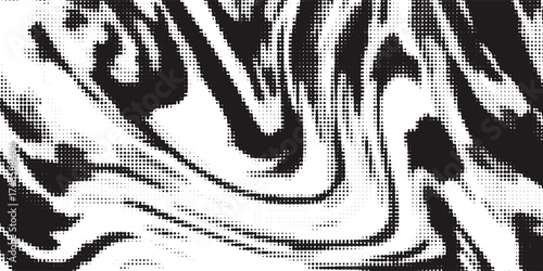 Grunge halftone gradient background. Faded grit noise texture. White and black sand wallpaper. Retro pixelated backdrop. Anime or manga style comic overlay. Vector graphic design textured template