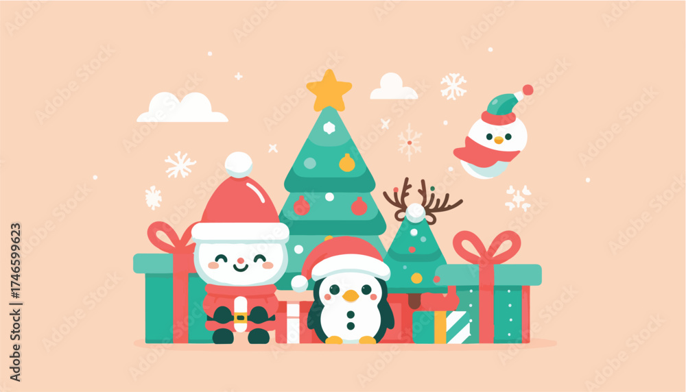 Fototapeta premium Christmas winter theme background