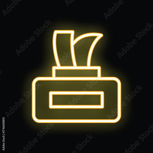 Glowing neon line wet wipes pack icon isolated on black background. 4k ultra hd video footage motion graphic animation