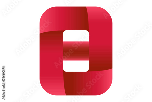 8 number red gradient logo design