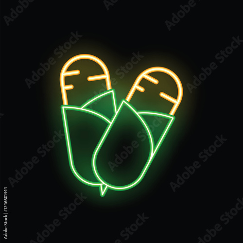 Glowing neon sign depicting two corn cobs on the cob, isolated on a black background, perfect for restaurant advertisement