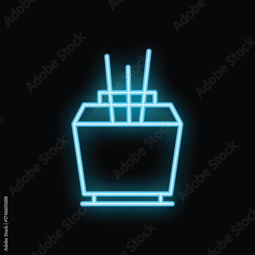 Bright blue neon sign of a home fragrance diffuser for aromatherapy and relaxation