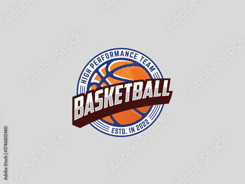 Basketball  logo design vector template 