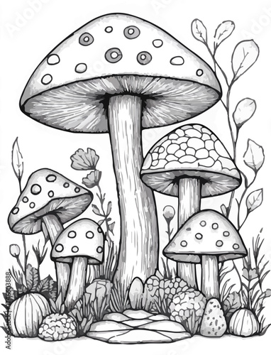 Aus der Serie: Coloring Page - vectorized - From Flowers to Graffiti, Vacation, Fun, Drinks and Animals - Package