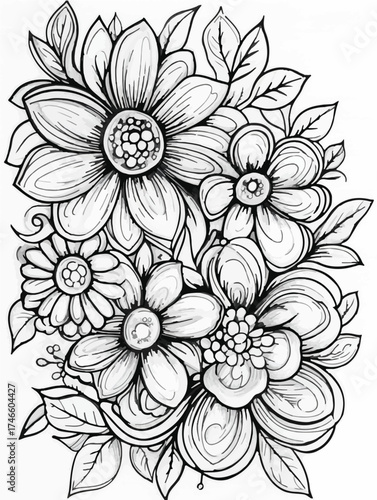 Aus der Serie: Coloring Page - vectorized - From Flowers to Graffiti, Vacation, Fun, Drinks and Animals - Package