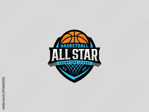 Basketball  logo design vector template 