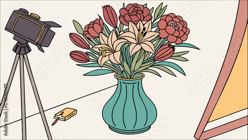 Floral Still Life Photography Setup.