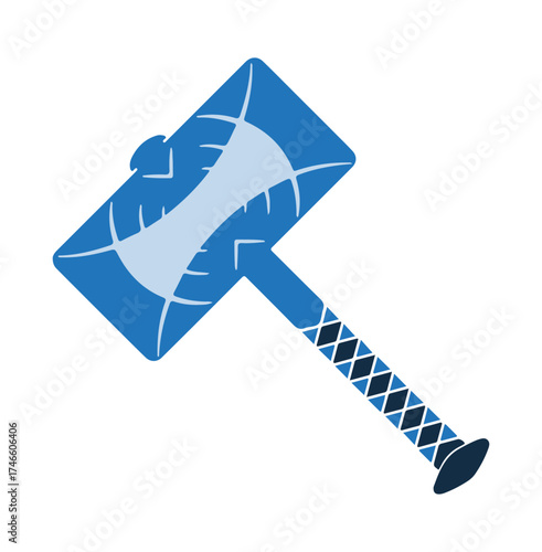 Fantasy Hammer Icon – Stylized Mythical Weapon for Gaming, Heroic Branding, and Magical Storytelling