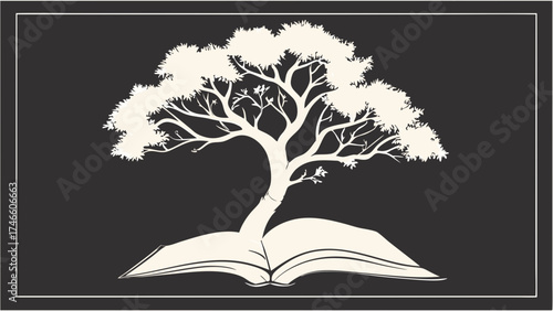 A Tree Growing from an Open Book.