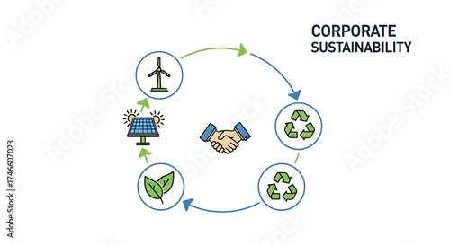 Corporate Sustainability Green Energy Cycle Diagram
